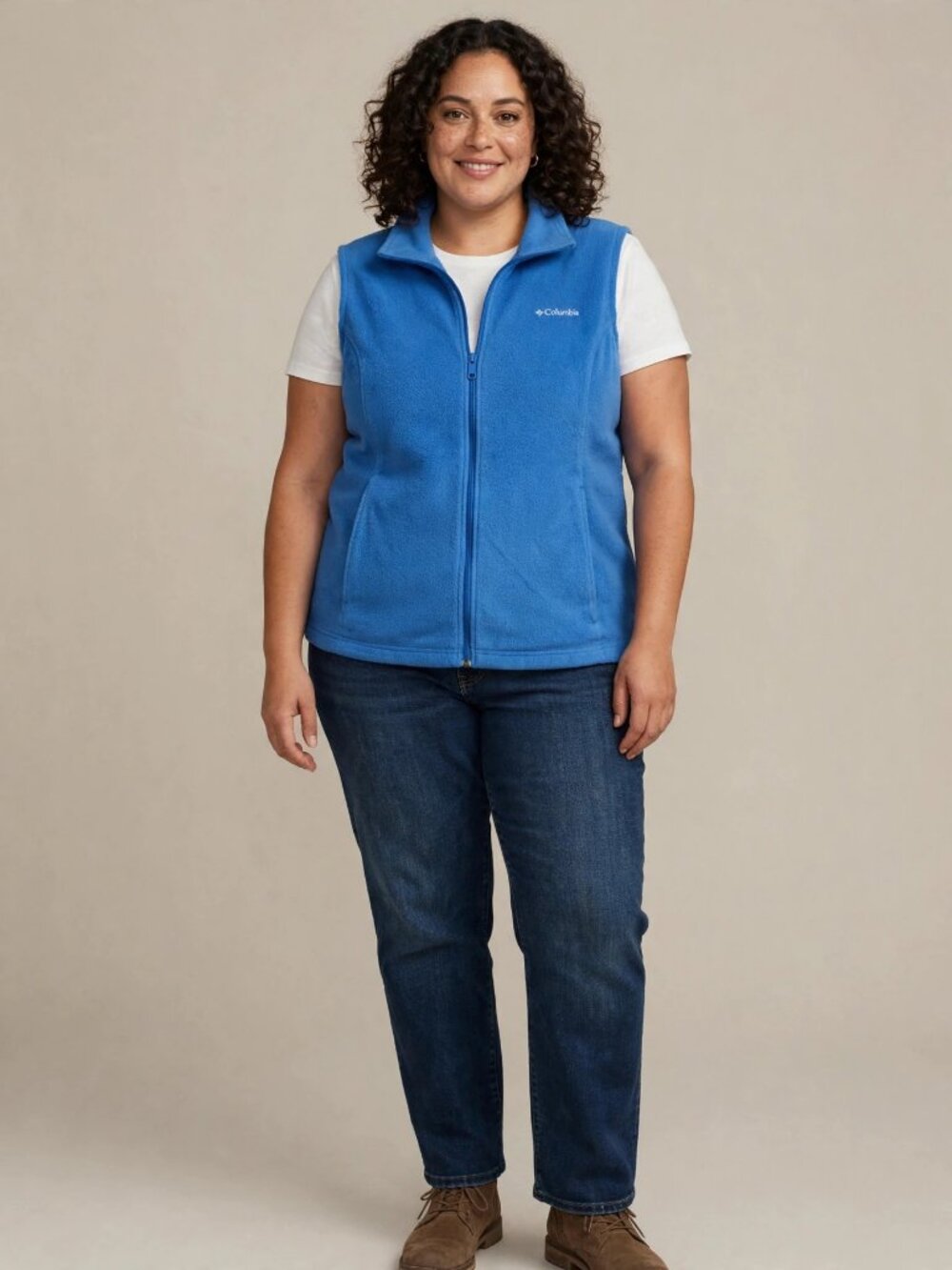 Columbia Benton Springs Fleece Vest Blue Womens 1X